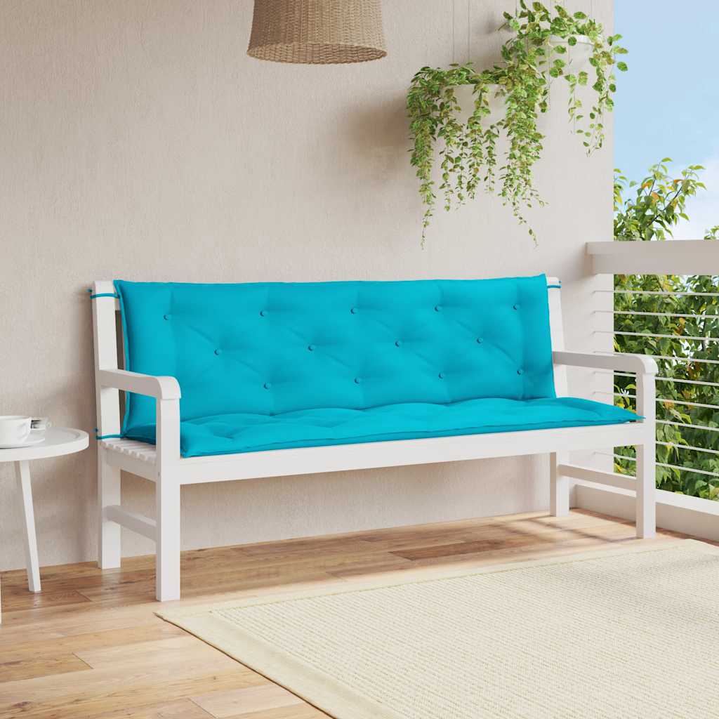 Gartenbank-Auflagen 2 Stk. Türkis 150x50x7 cm Stoff