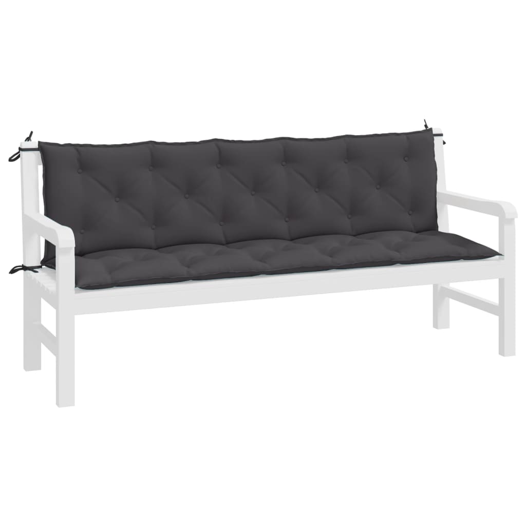 Garden Bench Cushions 2 pcs Anthracite 180x50x7 cm Oxford Fabric