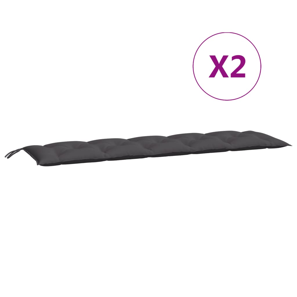 Garden Bench Cushions 2 pcs Anthracite 180x50x7 cm Oxford Fabric