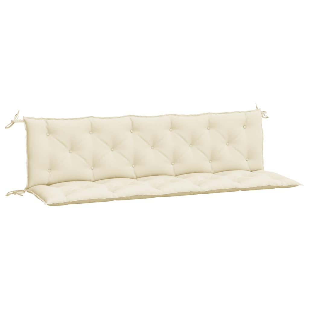 Coussins de banc de jardin 2 pcs Crème 180x50x7 cm Tissu Oxford