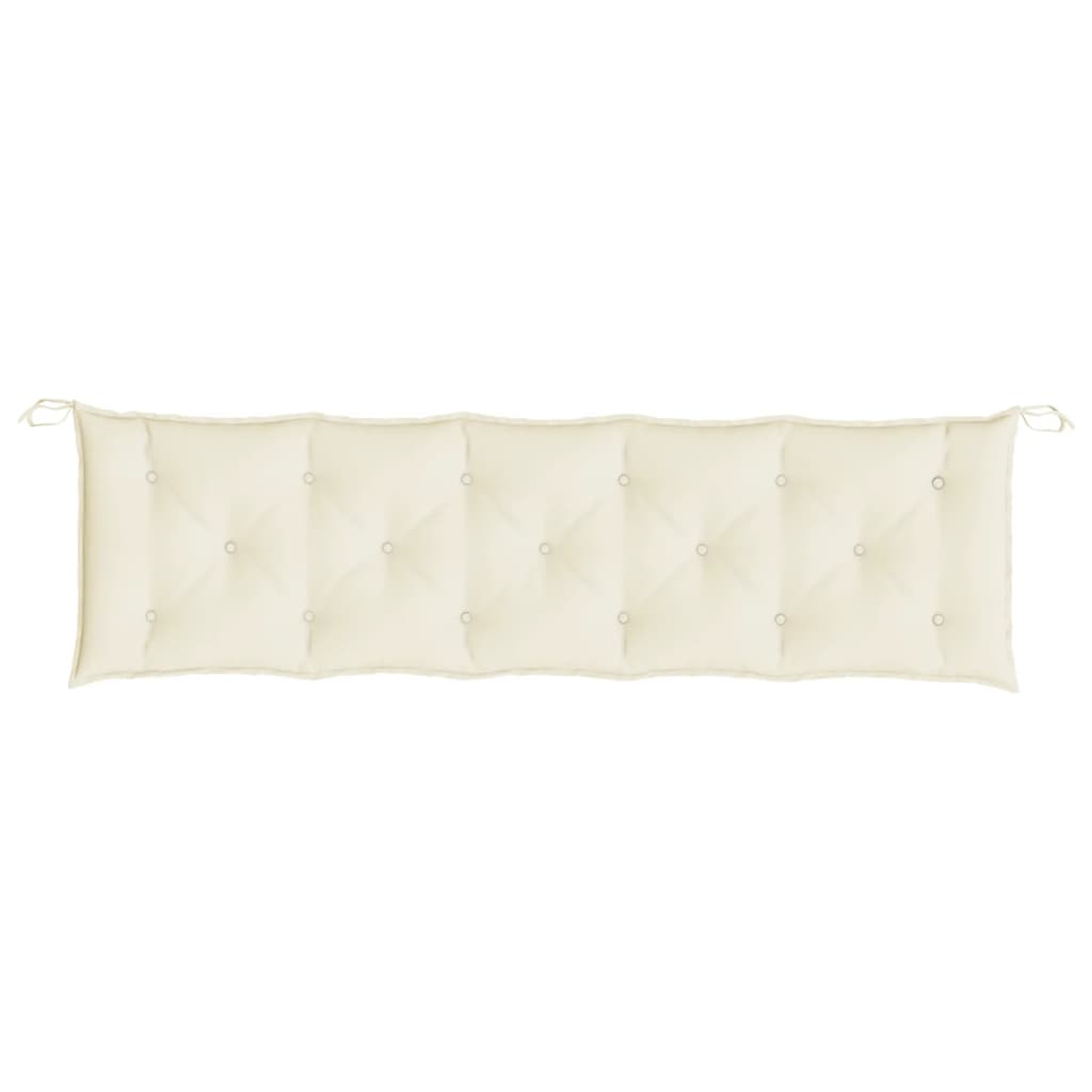 Coussins de banc de jardin 2 pcs Crème 180x50x7 cm Tissu Oxford