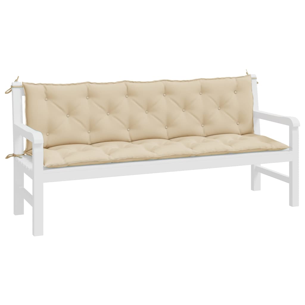 Coussins pour banc de jardin 2 pcs Beige 180x50x7 cm Tissu Oxford