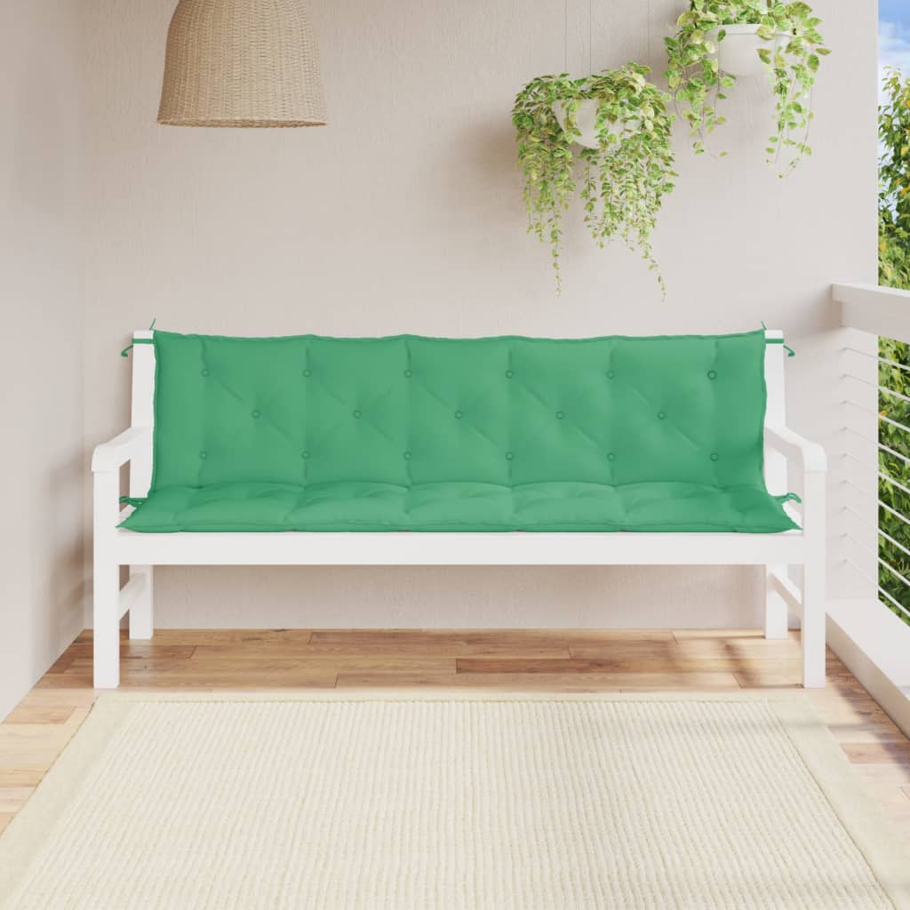 Garden Bench Cushions 2 pcs. Green 180x50x7 cm Oxford Fabric