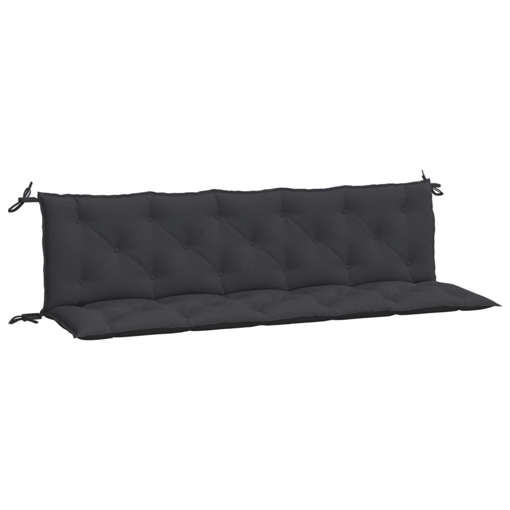 Coussins de banc de jardin 2 pcs Noir 180x50x7 cm Tissu Oxford