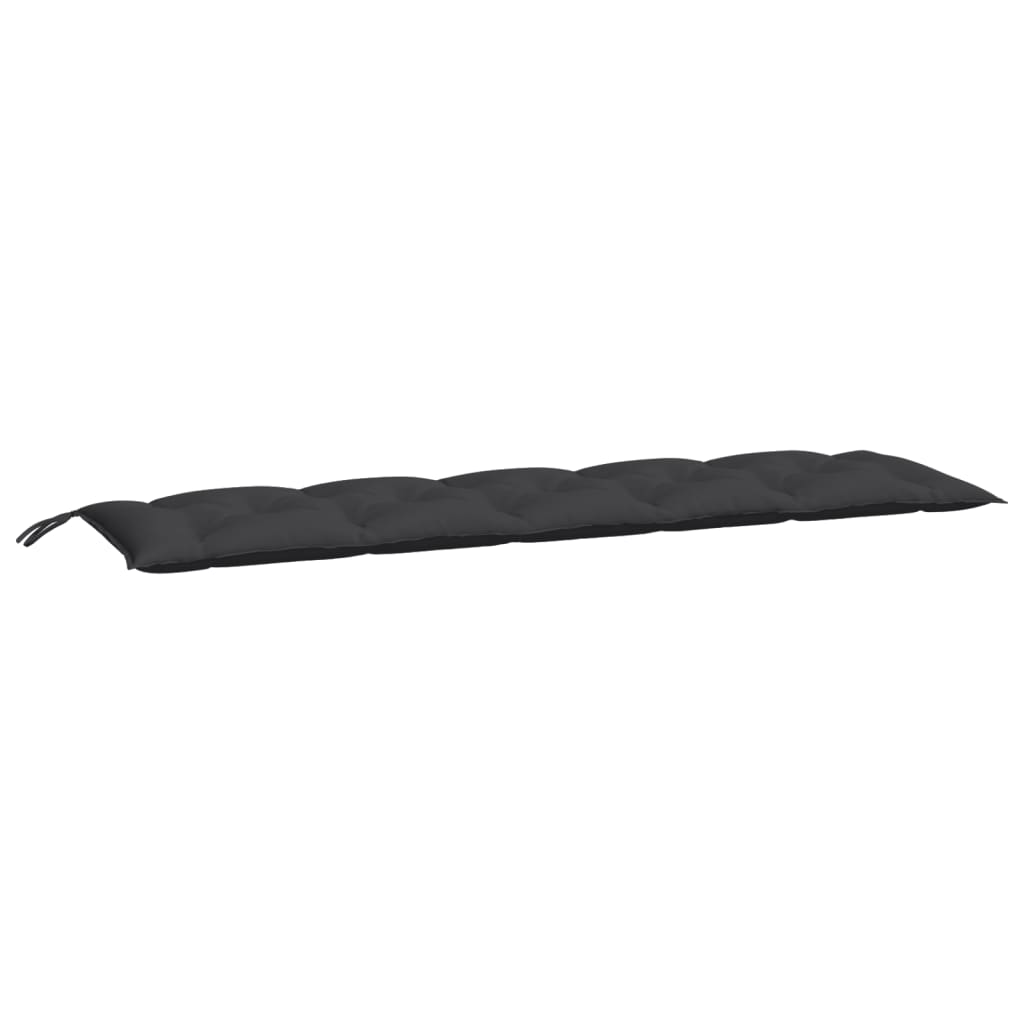 Coussins de banc de jardin 2 pcs Noir 180x50x7 cm Tissu Oxford