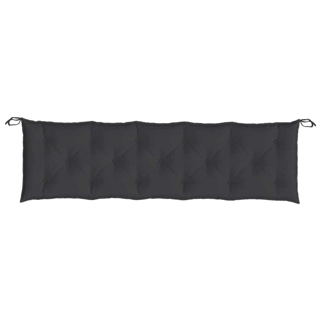 Coussins de banc de jardin 2 pcs Noir 180x50x7 cm Tissu Oxford