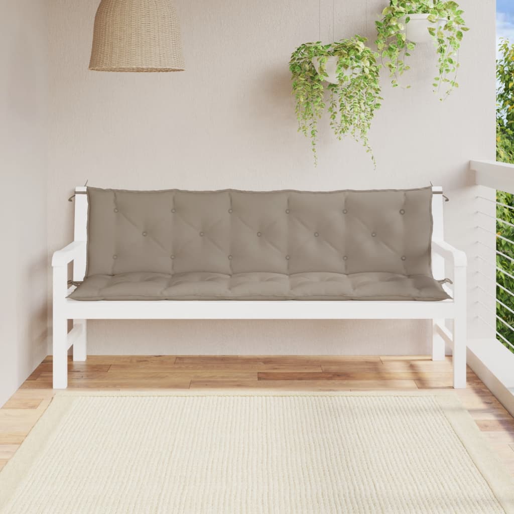 Garden Bench Cushions 2 pcs Taupe 180x50x7 cm Oxford Fabric
