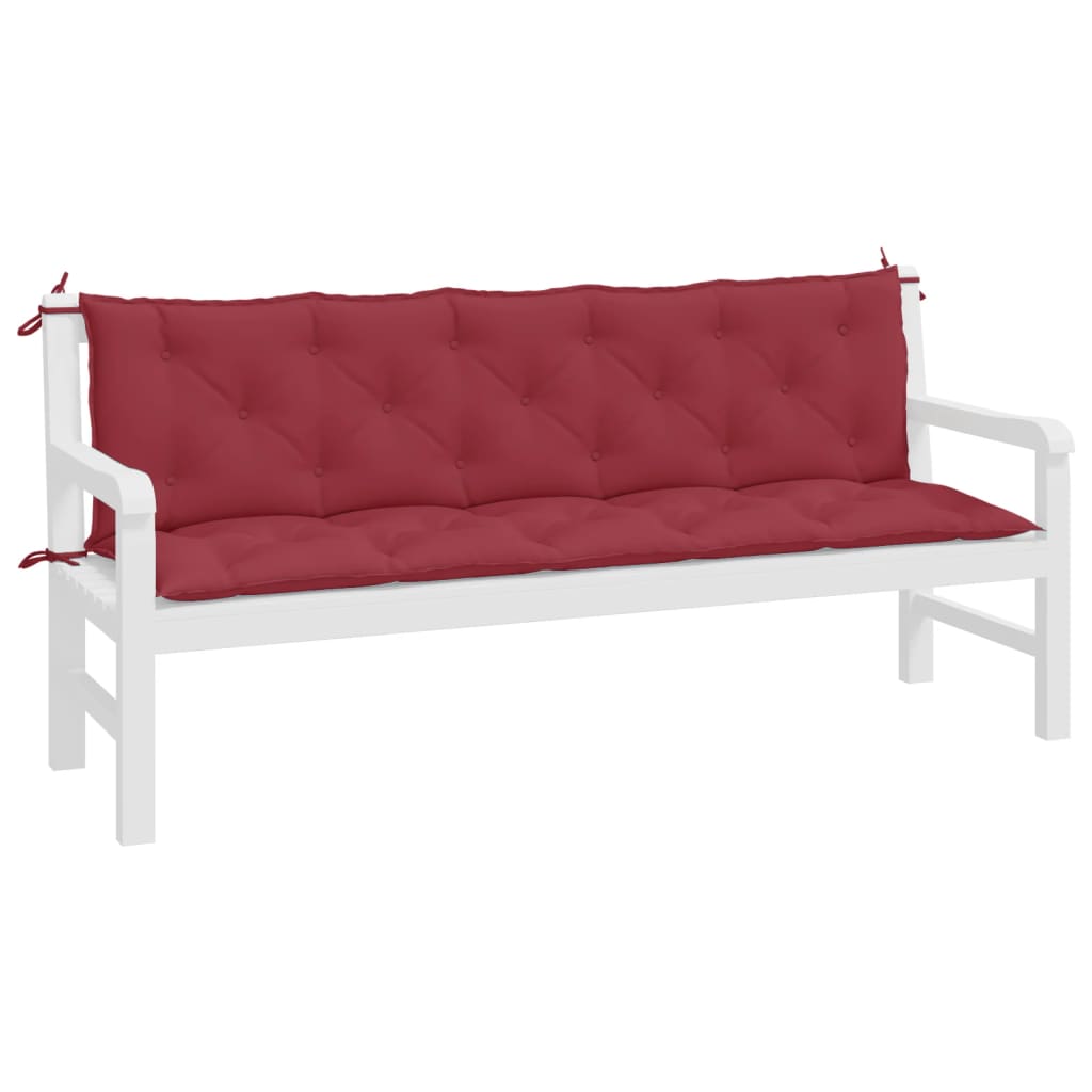 Garden Bench Cushions 2 pcs Wine Red 180x50x7 cm Oxford Fabric
