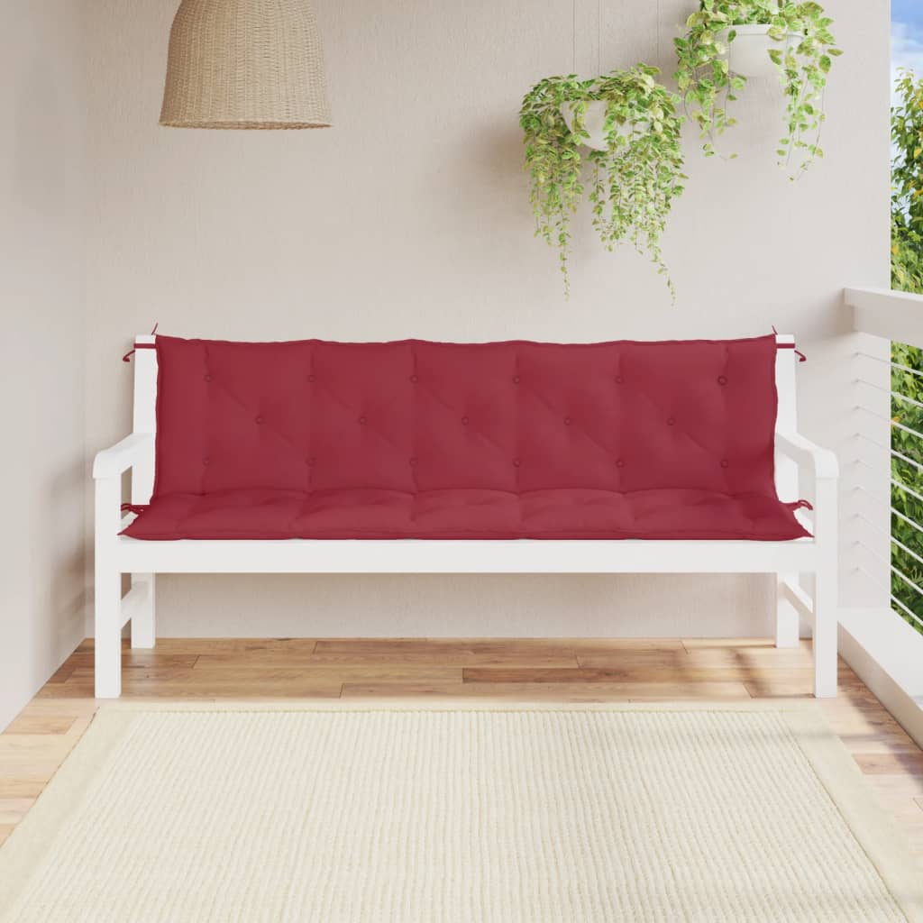 Garden Bench Cushions 2 pcs Wine Red 180x50x7 cm Oxford Fabric