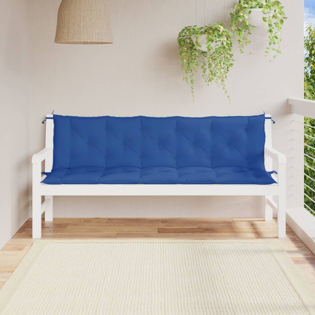 Garden Bench Cushions 2 pcs. Blue 180x50x7 cm Oxford Fabric