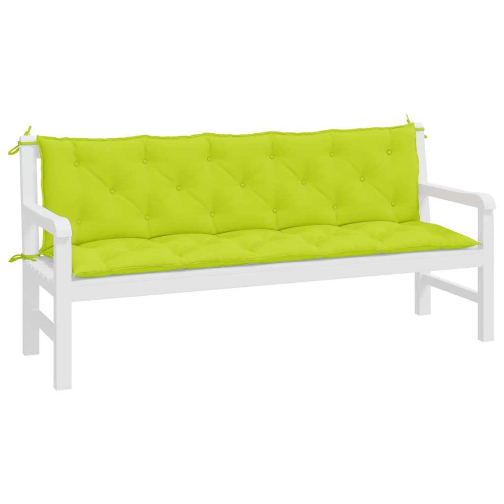Coussins de banc de jardin 2 pcs Vert clair 180x50x7 cm Tissu Oxford