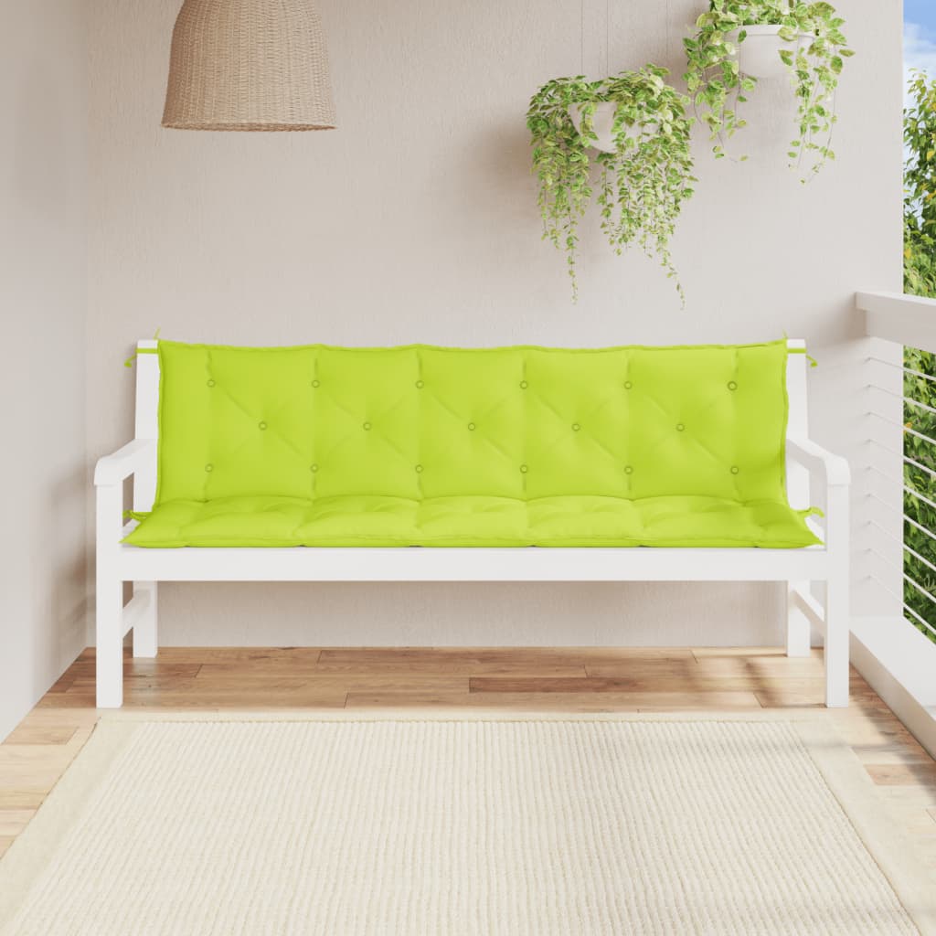 Coussins de banc de jardin 2 pcs Vert clair 180x50x7 cm Tissu Oxford