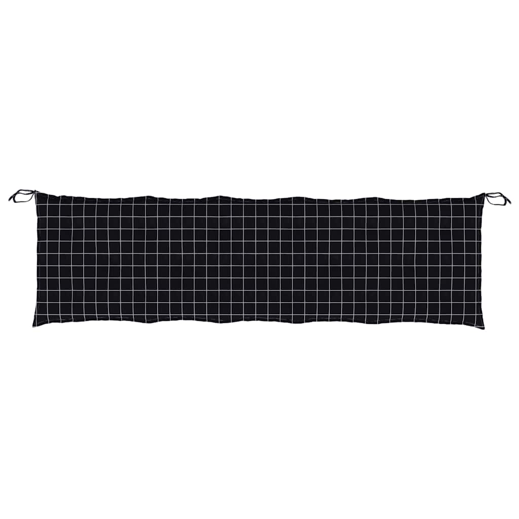 Garden Bench Cushions 2 Pcs. Black Checkered Pattern Oxford Fabric