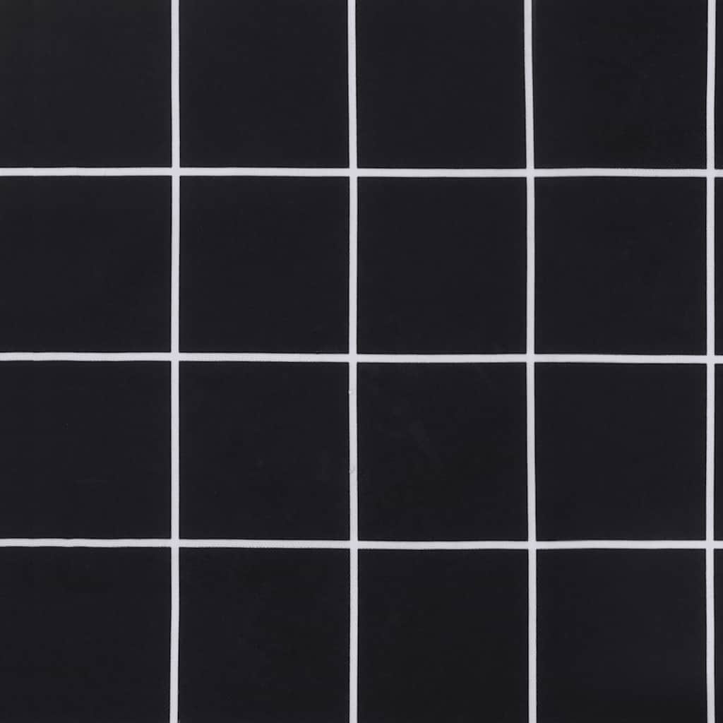 Garden Bench Cushions 2 Pcs. Black Checkered Pattern Oxford Fabric