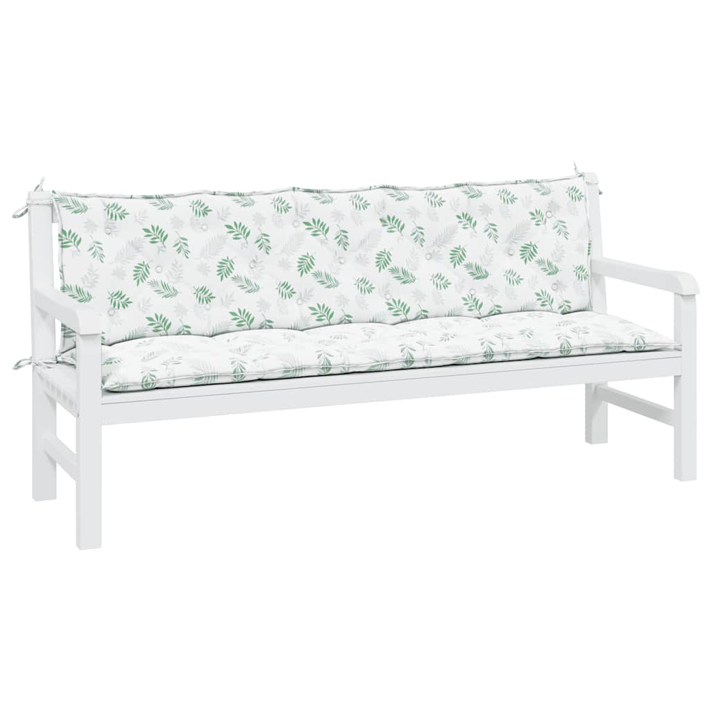 Garden Bench Cushions 2 pcs. Floral Pattern Oxford Fabric
