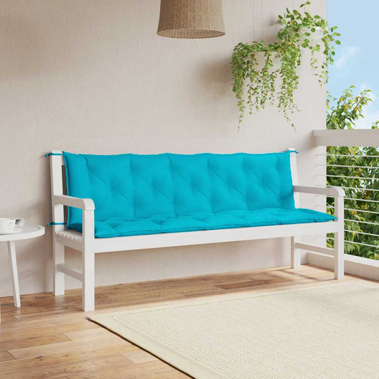 Garden Bench Cushions 2 pcs. Turquoise Oxford Fabric
