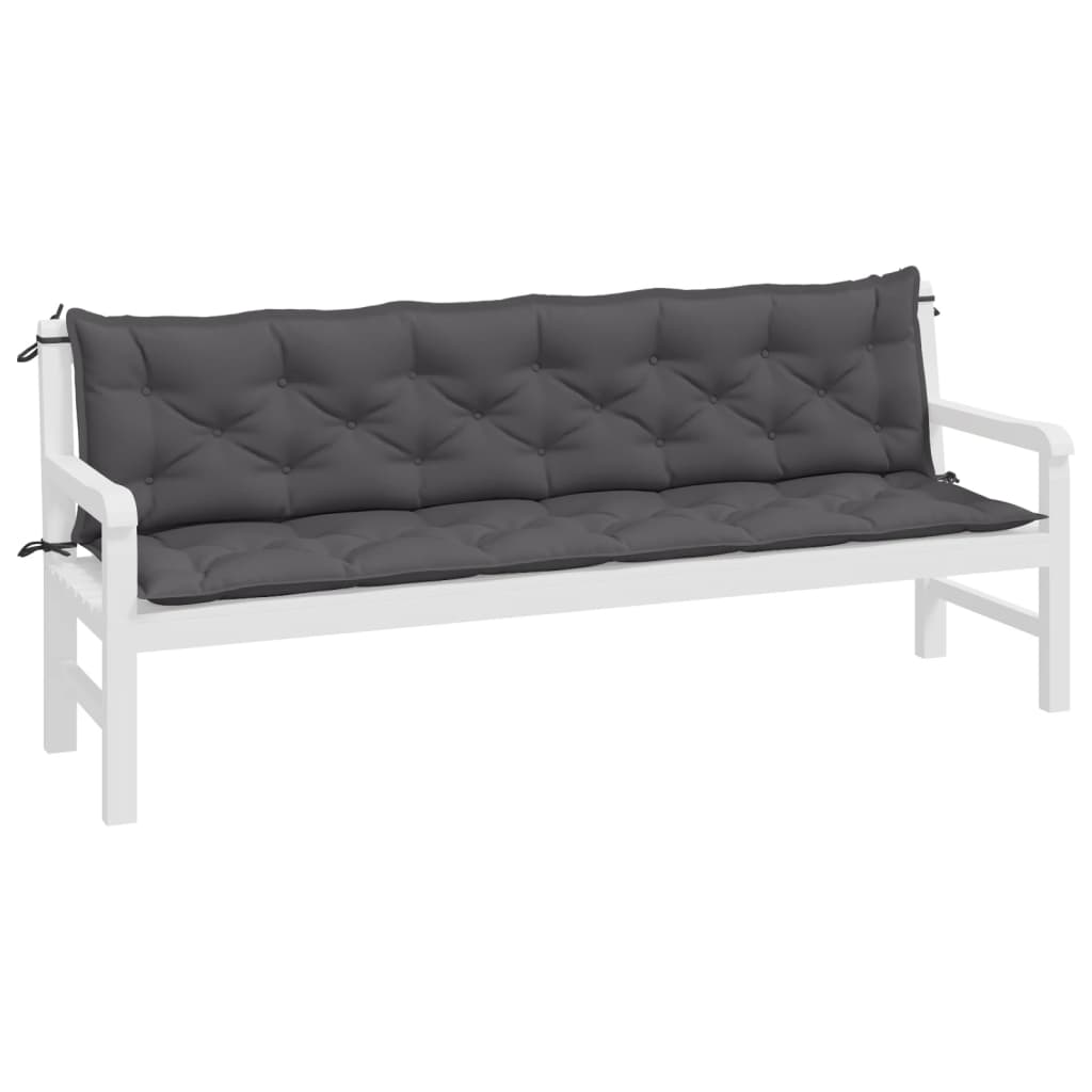 Coussins pour banc de jardin 2 pcs Anthracite 200x50x7 cm Tissu Oxford