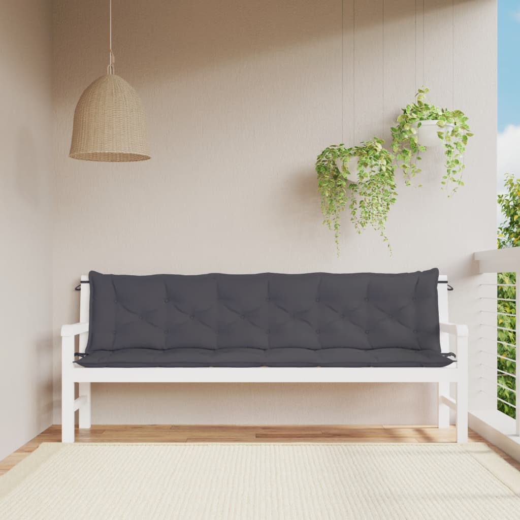 Coussins pour banc de jardin 2 pcs Anthracite 200x50x7 cm Tissu Oxford