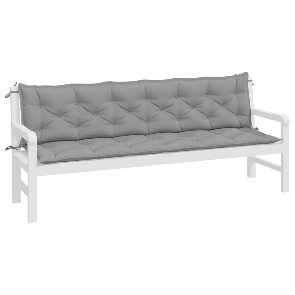 Coussins pour banc de jardin 2 pcs Gris 200x50x7 cm Tissu Oxford