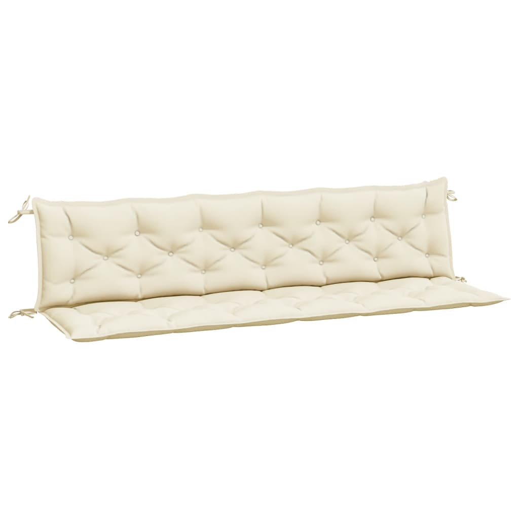 Coussins de banc de jardin 2 pcs Blanc crème 200x50x7 cm Tissu Oxford