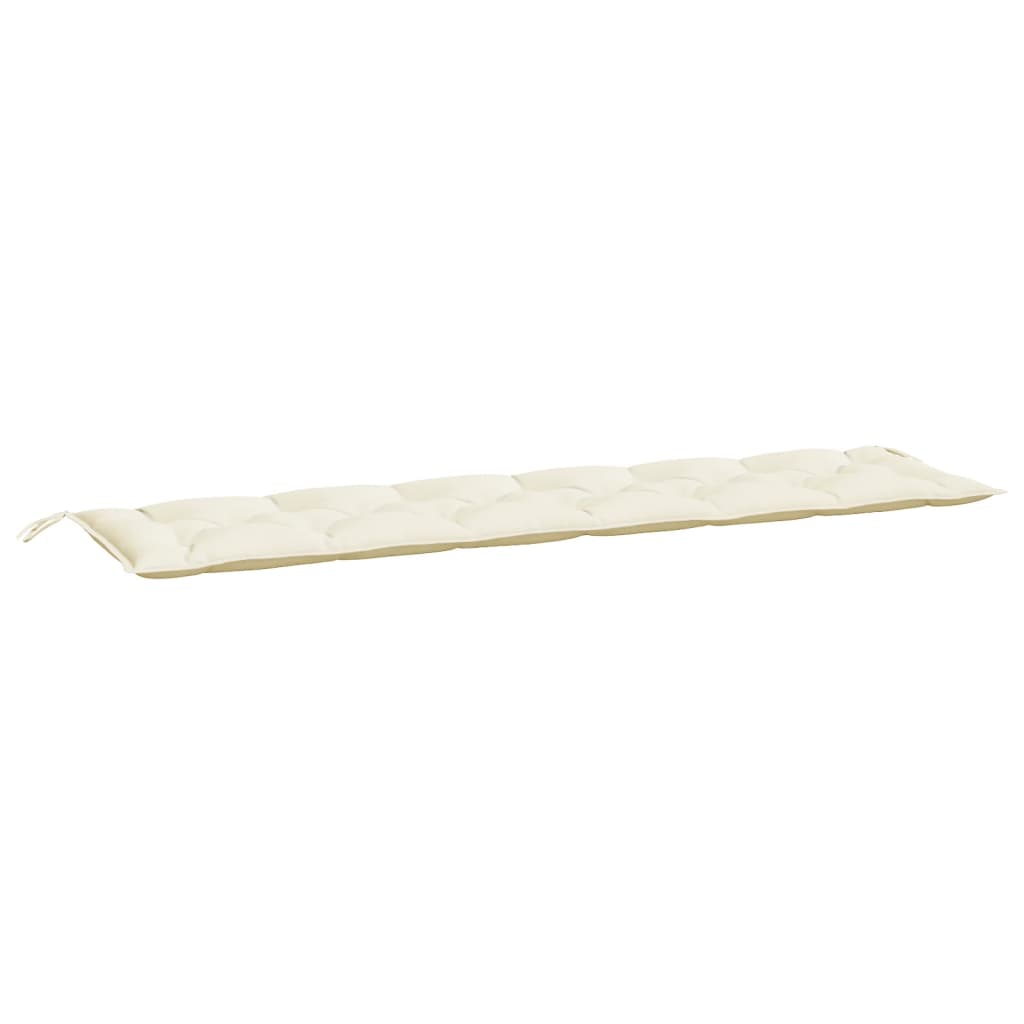 Coussins de banc de jardin 2 pcs Blanc crème 200x50x7 cm Tissu Oxford