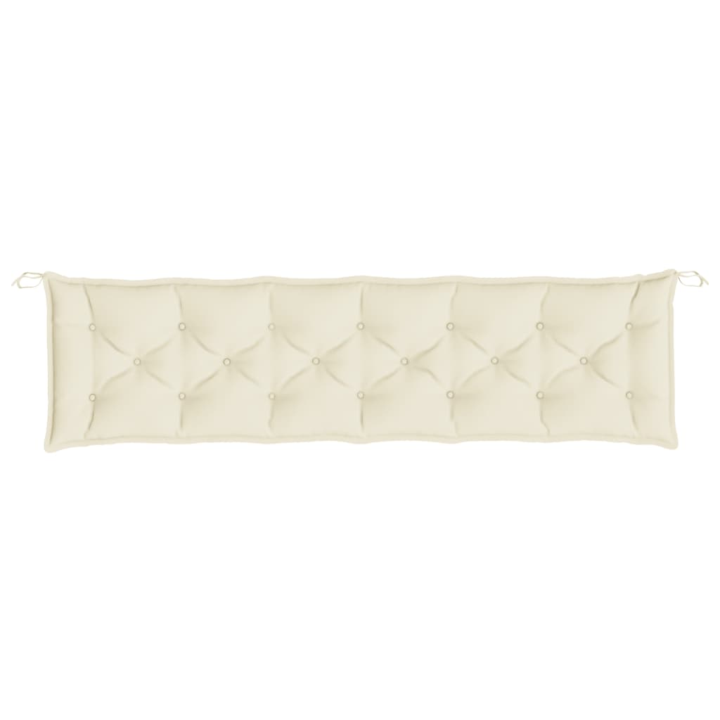 Coussins de banc de jardin 2 pcs Blanc crème 200x50x7 cm Tissu Oxford