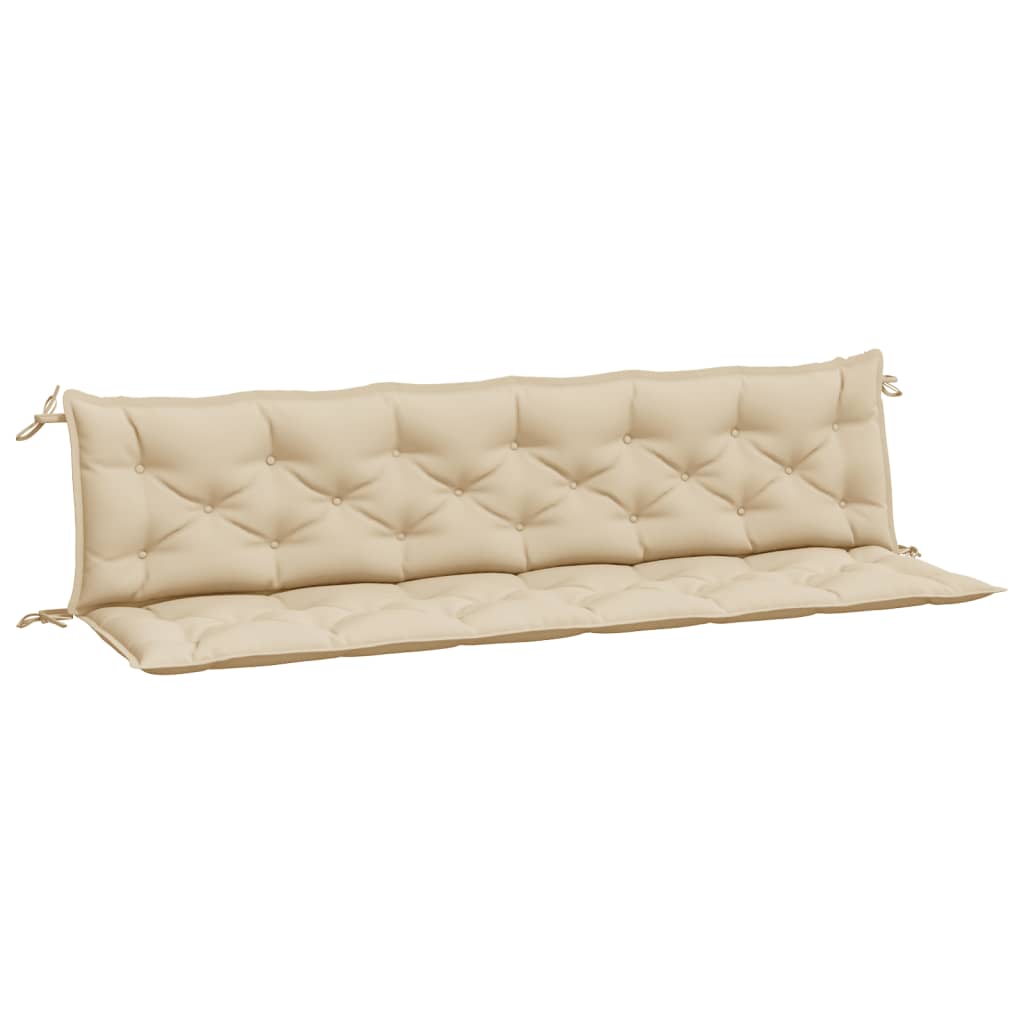 Garden bench cushions 2 pcs. Beige 200x50x7 cm Oxford fabric