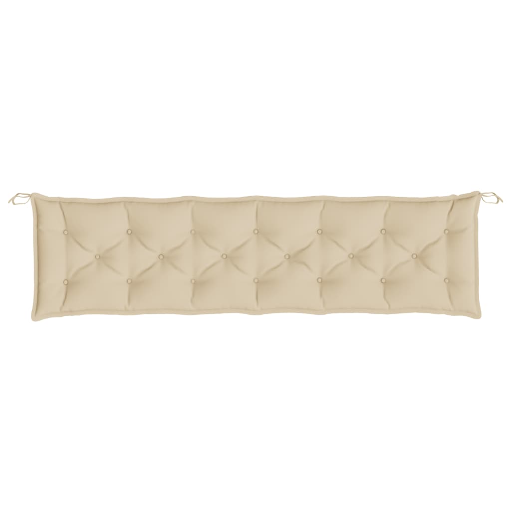 Garden bench cushions 2 pcs. Beige 200x50x7 cm Oxford fabric