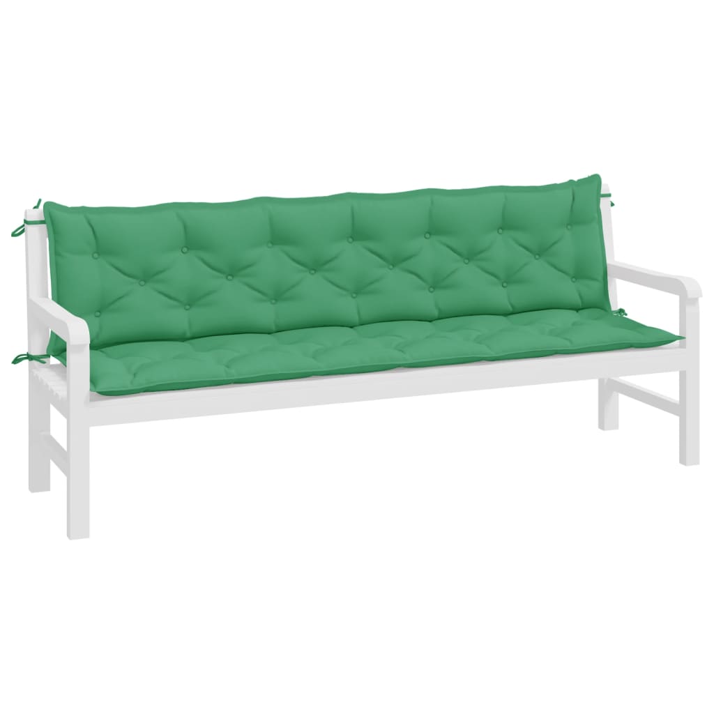 Garden Bench Cushions 2 pcs. Green 200x50x7 cm Oxford Fabric