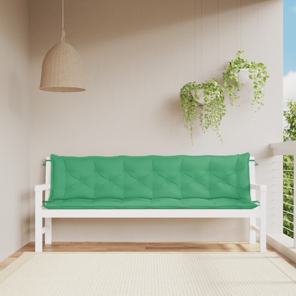 Garden Bench Cushions 2 pcs. Green 200x50x7 cm Oxford Fabric