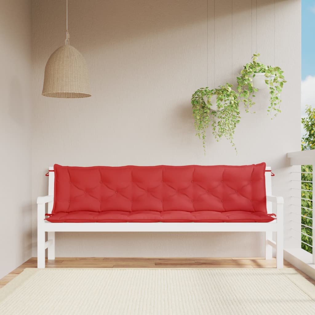 Garden Bench Cushions 2 pcs. Red 200x50x7 cm Oxford Fabric