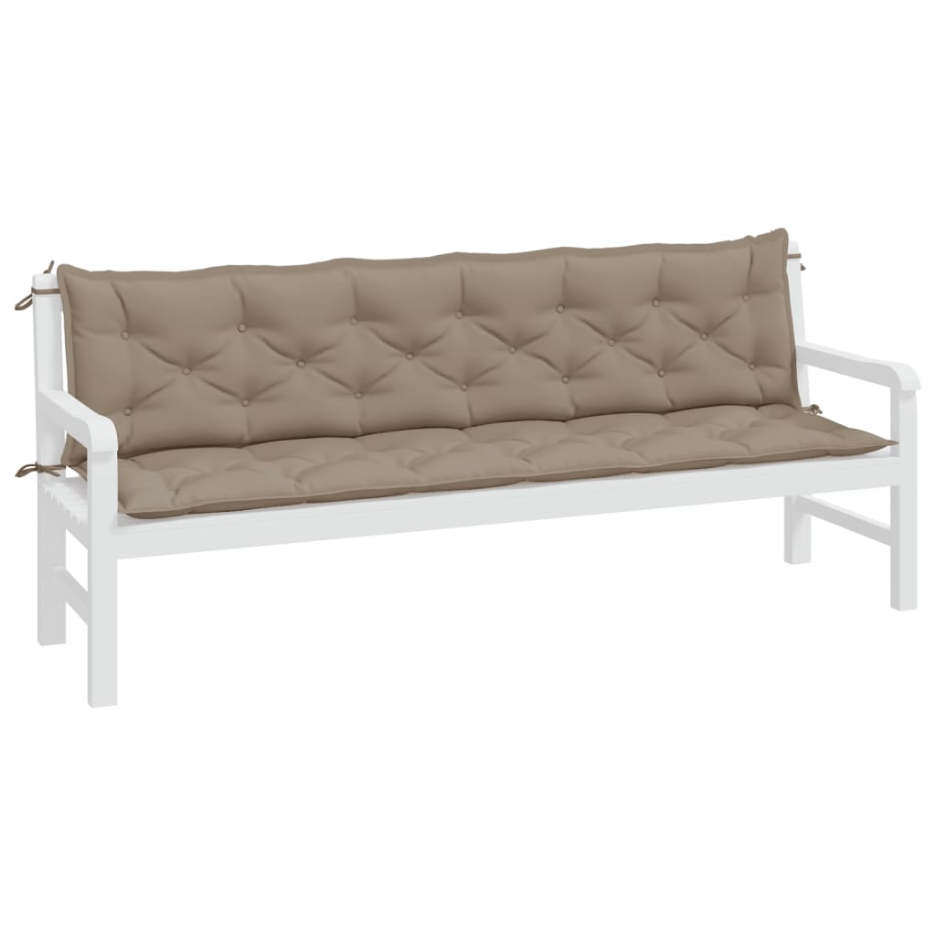 Garden Bench Cushions 2 pcs. Taupe 200x50x7 cm Oxford Fabric