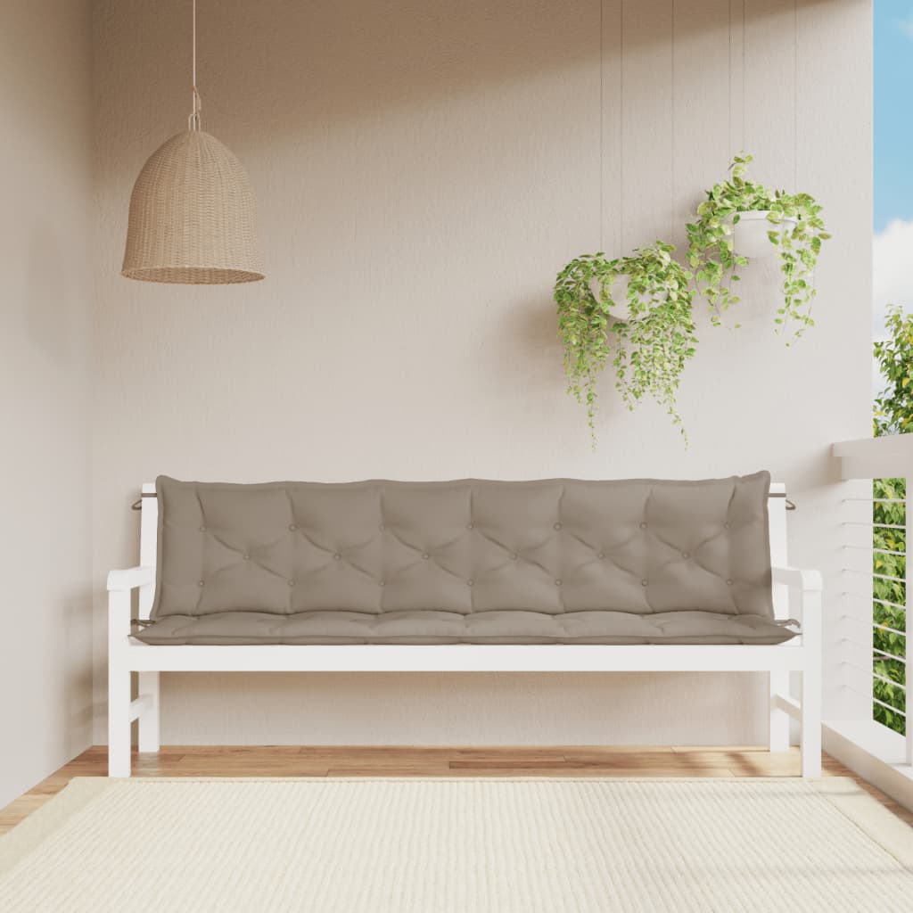 Garden Bench Cushions 2 pcs. Taupe 200x50x7 cm Oxford Fabric