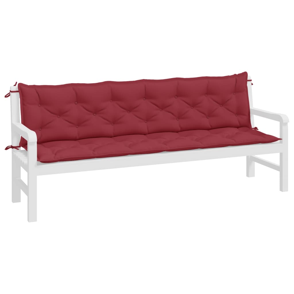 Garden Bench Cushions 2 pcs. Wine Red 200x50x7 cm Oxford Fabric