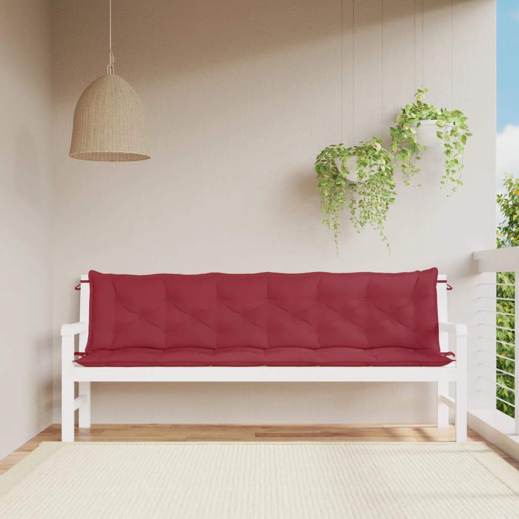 Garden Bench Cushions 2 pcs. Wine Red 200x50x7 cm Oxford Fabric