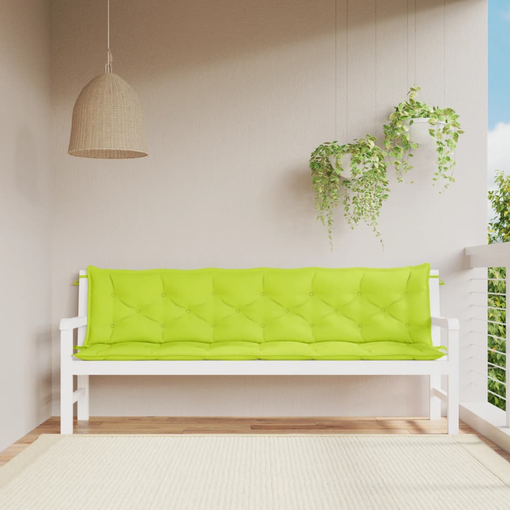 Garden Bench Cushions 2 pcs. Light Green 200x50x7 cm Oxford Fabric