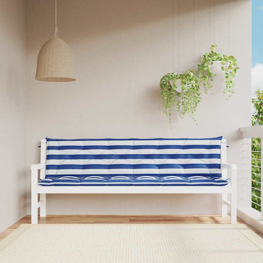 Gartenbank-Auflagen 2 Stk. Blau&Weiß Gestreift 200x50x7cm Stoff