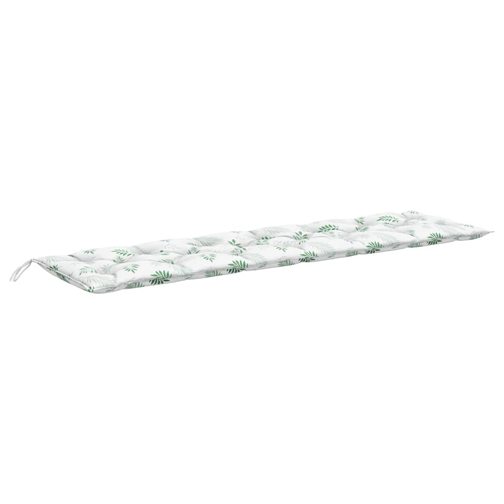 Gartenbank-Auflagen 2 Stk. Blattmuster 200x50x7 cm Stoff