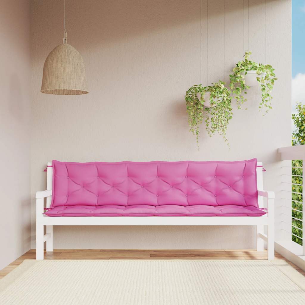 Gartenbank-Auflagen 2 Stk. Rosa 200x50x7 cm Stoff