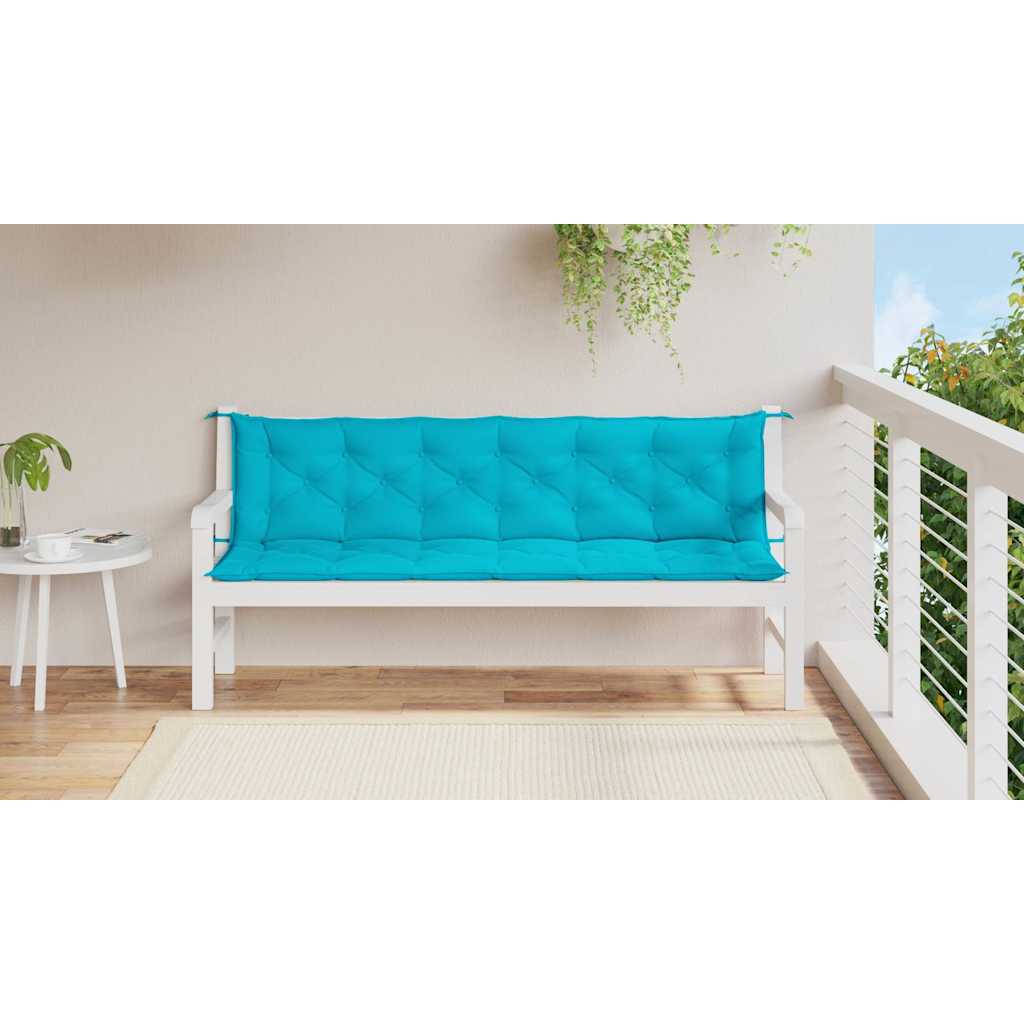 Gartenbank-Auflagen 2 Stk. Türkis 200x50x7 cm Stoff