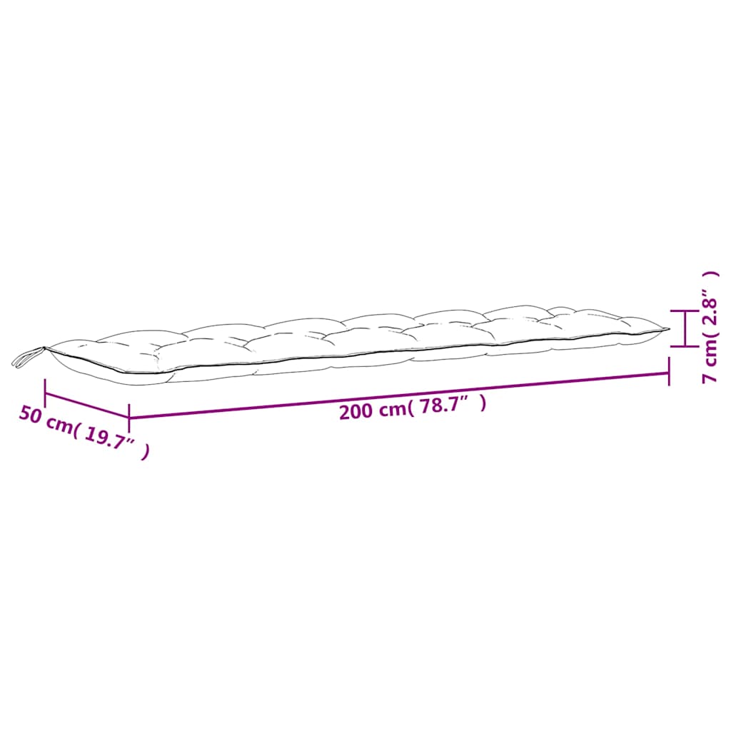 Gartenbank-Auflagen 2 Stk. Türkis 200x50x7 cm Stoff