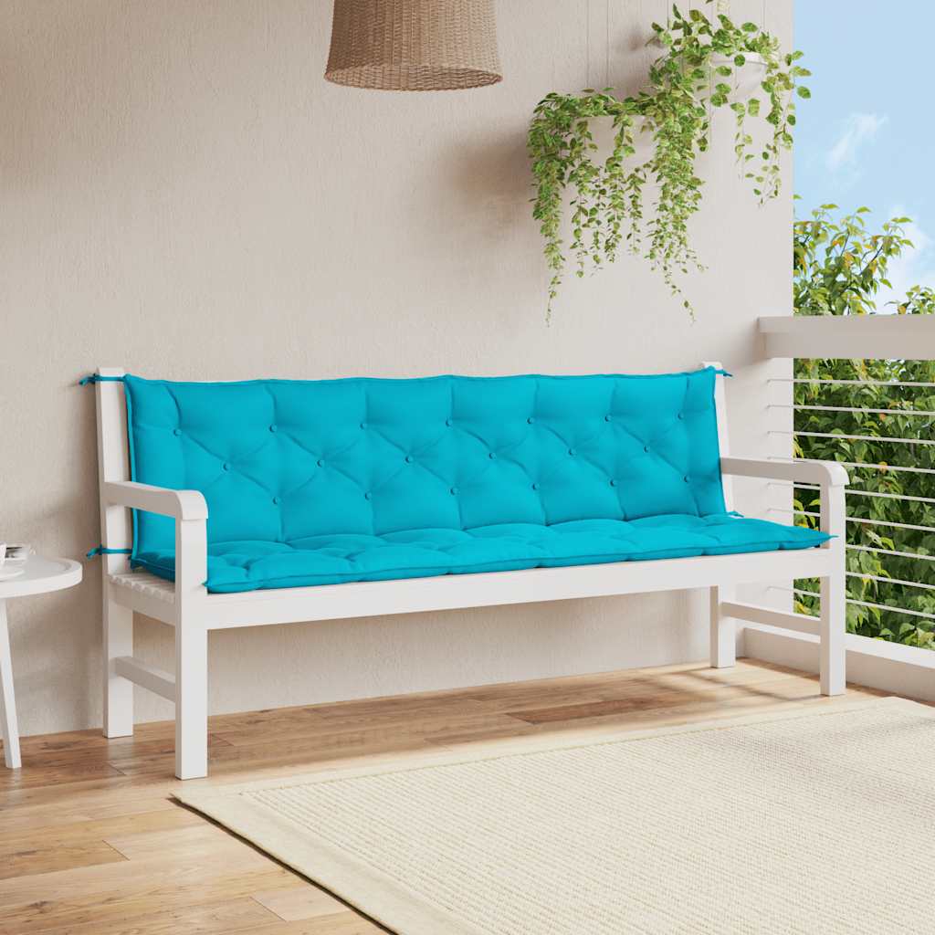 Gartenbank-Auflagen 2 Stk. Türkis 200x50x7 cm Stoff