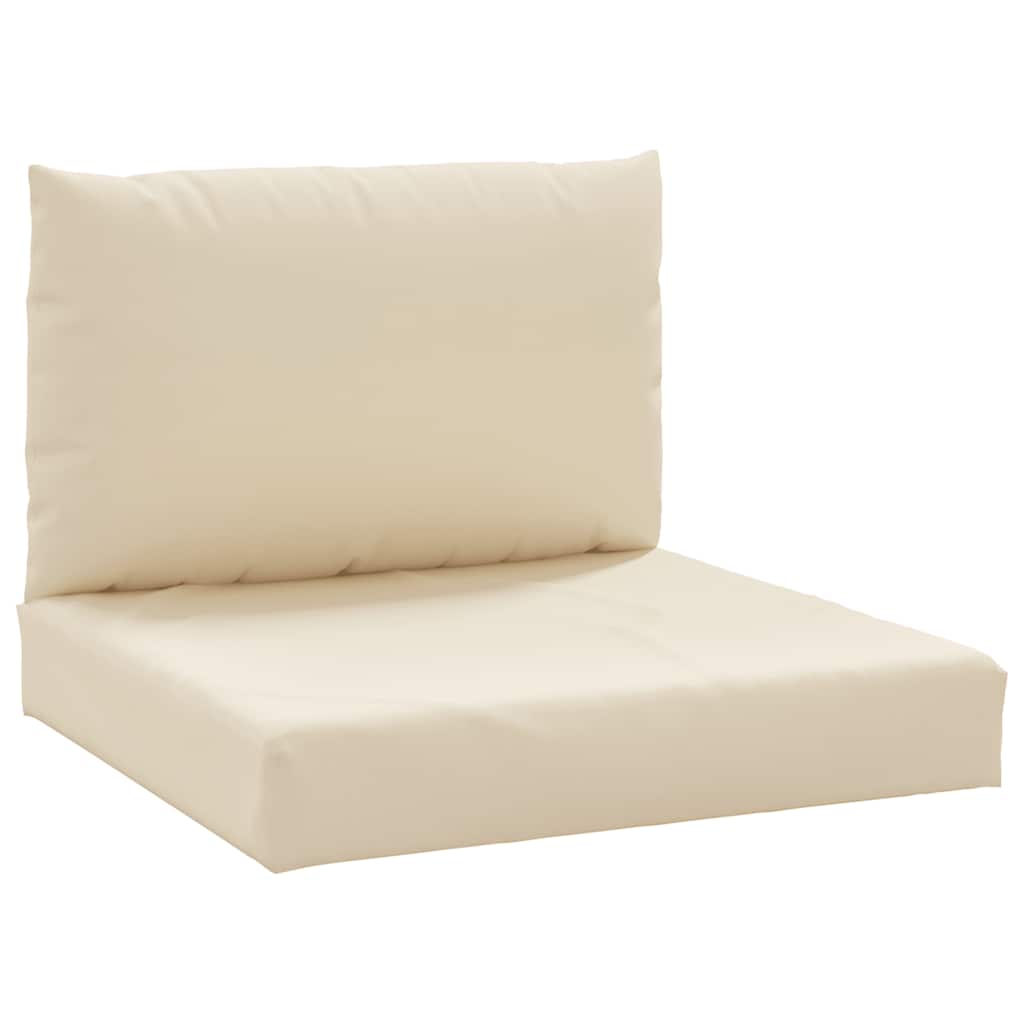 Coussin de palette 2 pièces Beige Tissu Oxford