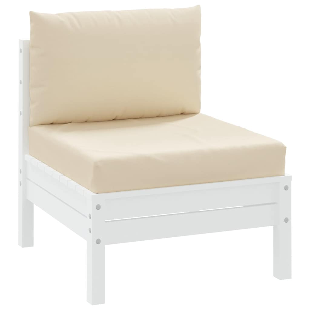 Coussin de palette 2 pièces Beige Tissu Oxford