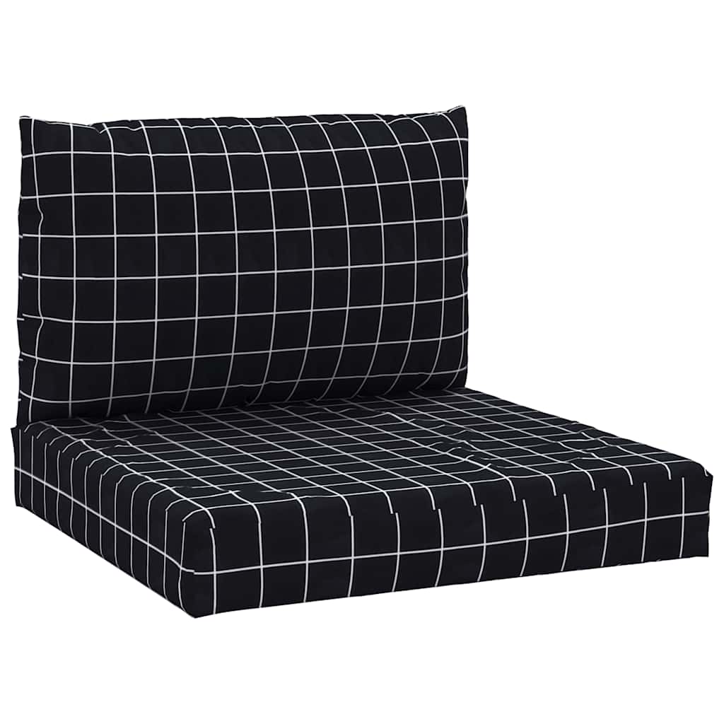 Pallet Cushions 2 pcs. Black Plaid Oxford Fabric