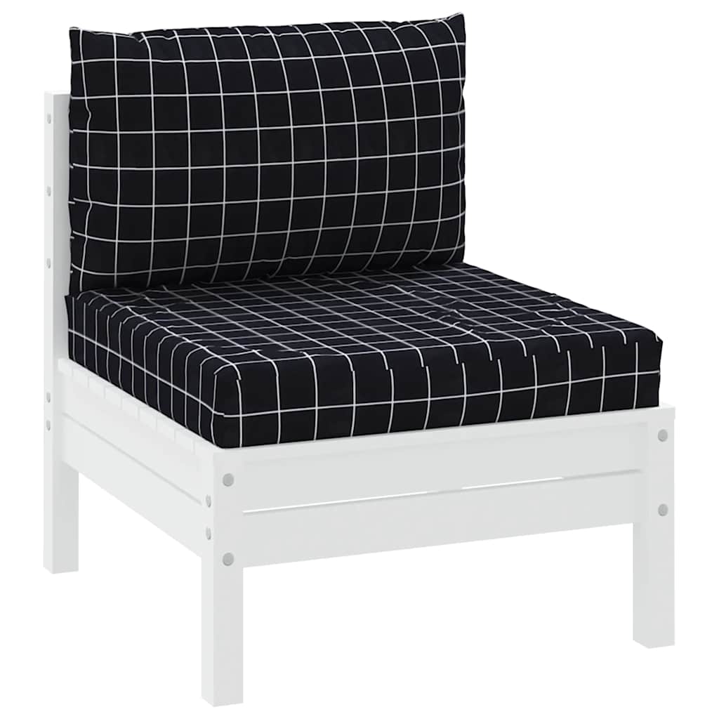 Pallet Cushions 2 pcs. Black Plaid Oxford Fabric