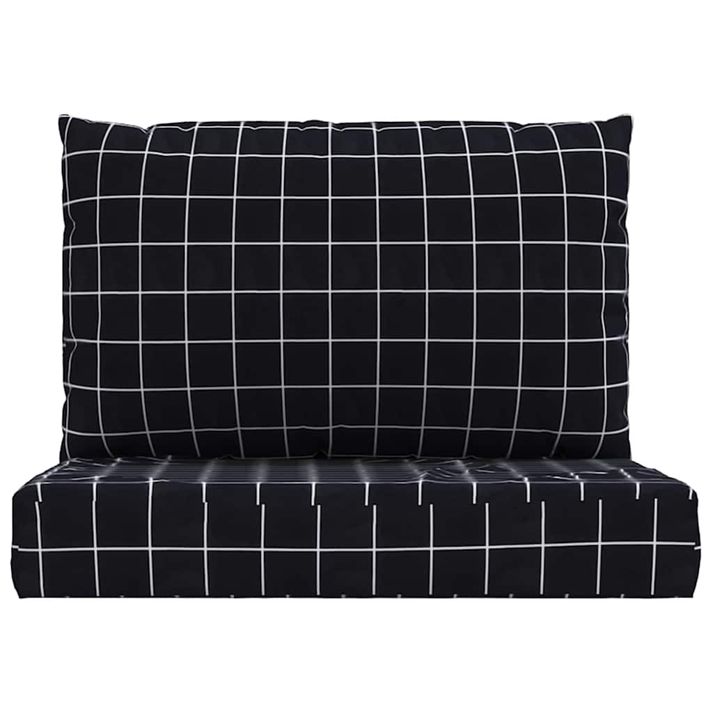 Pallet Cushions 2 pcs. Black Plaid Oxford Fabric