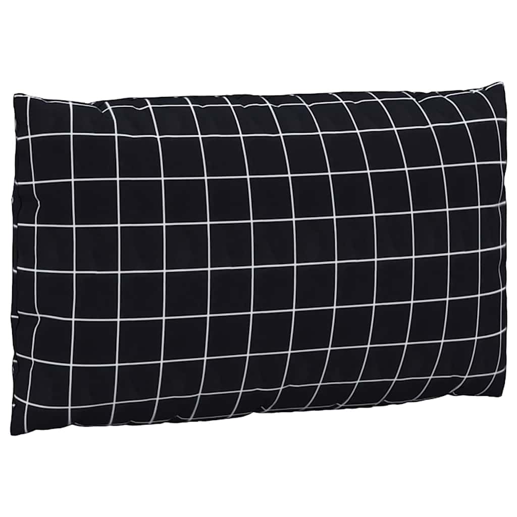 Pallet Cushions 2 pcs. Black Plaid Oxford Fabric