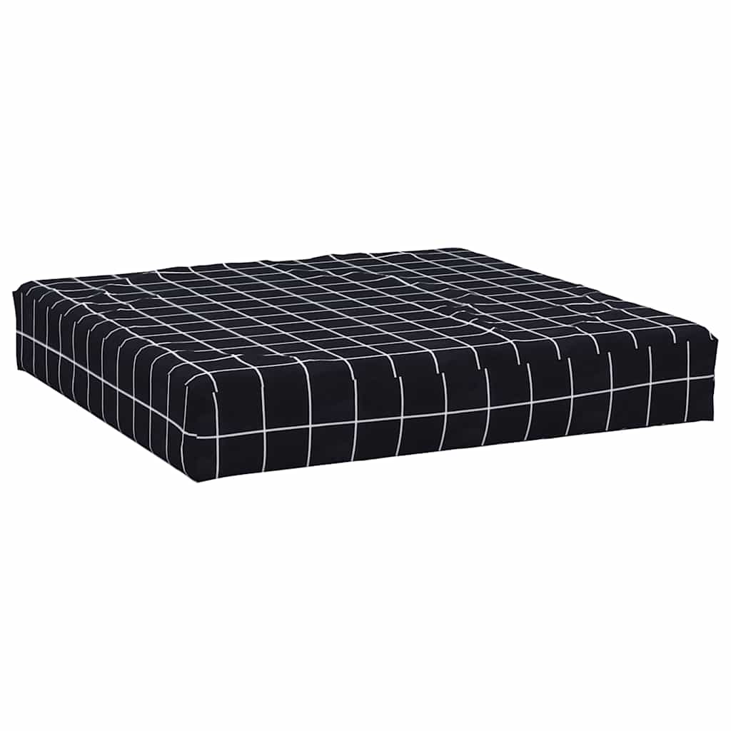 Pallet Cushions 2 pcs. Black Plaid Oxford Fabric
