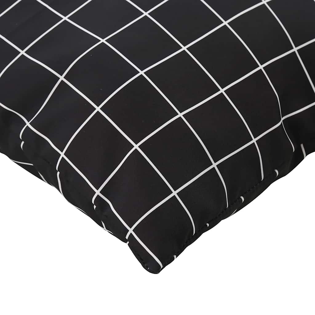 Pallet Cushions 2 pcs. Black Plaid Oxford Fabric